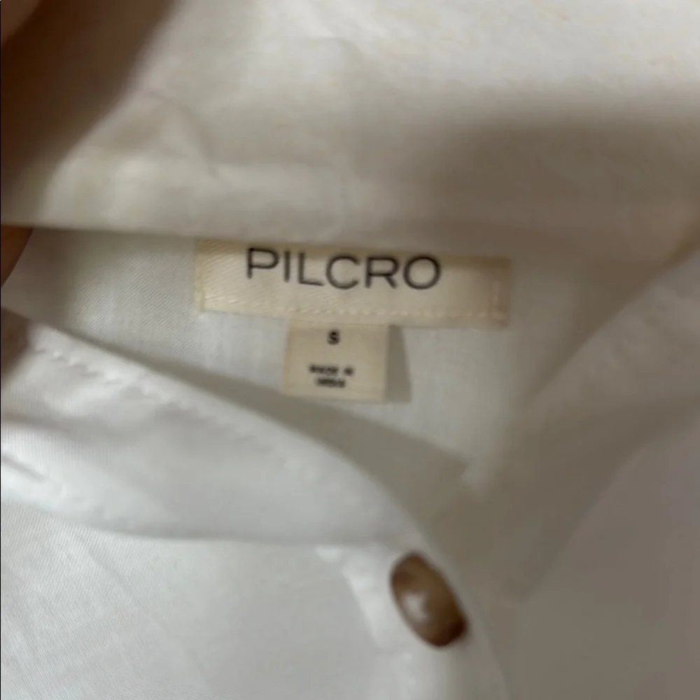 Pilcro Anthropologie White Flutter Sleeve batwing Crop Top - Picture 8 of 9